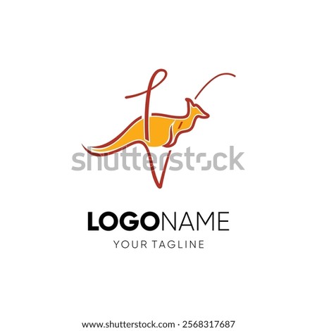 Letter V Kangaroo Logo Design Vector Icon Graphic Emblem Illustration