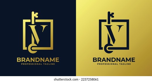 Letter V Key Logo, suitable for any business related to key with V initial.