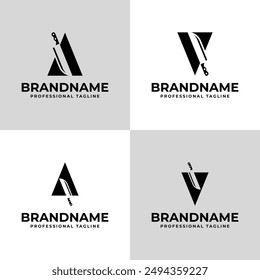 Letter A or V Knife Logo, for Butcher Shops or Restaurant Branding