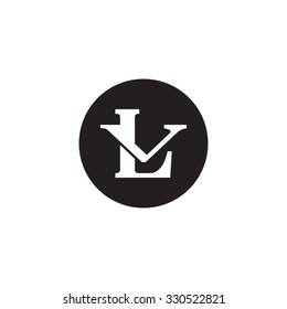 letter V and L monogram circle logo