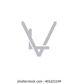 letter V and L monogram logo gray