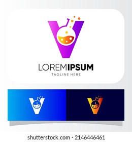 Letter V Lab Logo Design Vector Icon Graphic Emblem Illustration 
