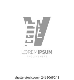 Letter V Ladder Logo Design Vector Icon Graphic Emblem Symbol Illustration