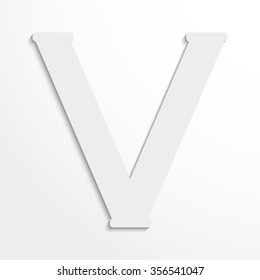 Letter "V" of the Latin alphabet. Vector illustration.