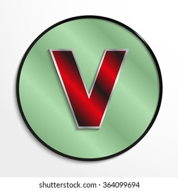 Letter "V" of the Latin alphabet. Vector illustration.