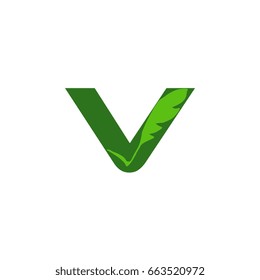 letter v with leaf logo