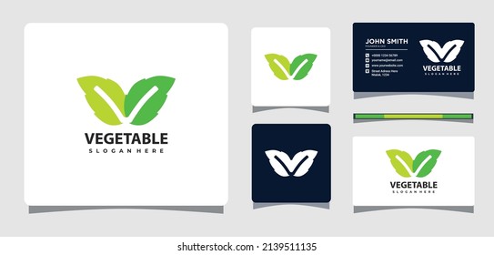 Letter V Leaf Logo Design Inspiration