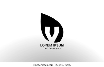 Elementos de plantilla de diseño de iconos de logotipo de hoja de letra V
