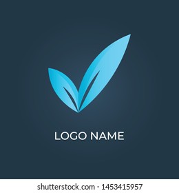 Letter "V" leaf logo isolated. Alphabet vector