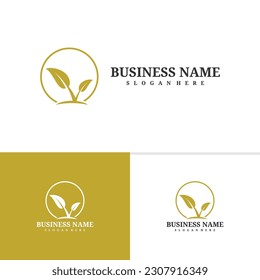 Letter V with Leaf template, Creative V Leaf logo design vector, Leaf logo concepts