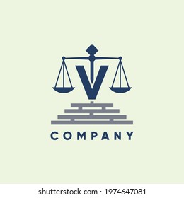 Letter V Legal Firm Law and Attorney Logo Design Vector Graphic Icon Emblem Illustration