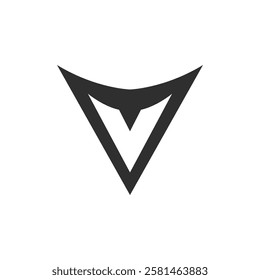 Letter V Line Arrow Logo Design Element