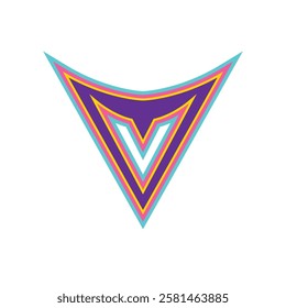 Letter V Line Arrow Logo Design Element