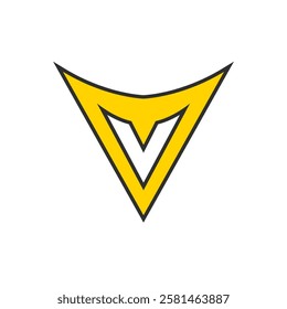 Letter V Line Arrow Logo Design Element