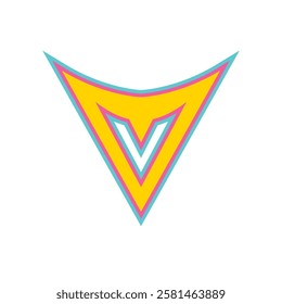 Letter V Line Arrow Logo Design Element