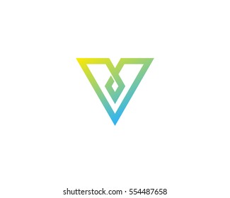 Letter V Line Arrow Logo Design Element