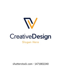 Letter V Line Creative Business Logo