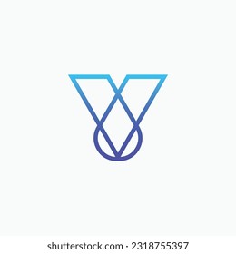 letter V line logo, creative ink logo design