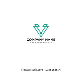 Letter V line logo design. Linear creative minimal monochrome monogram symbol. Universal elegant vector sign design. Premium business logotype. Graphic alphabet symbol for corporate business identity