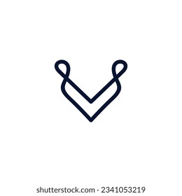 Logo-Design der Letter-V-Linie V-Logo einfach