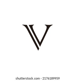 Letter V Lines Double Geometric Symbol Stock Vector (Royalty Free ...