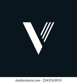 Letter V Lines Minimal Business Logo and Icon | V Letter Typography Symbol Monogram