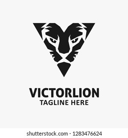 Letter V lion logo design
