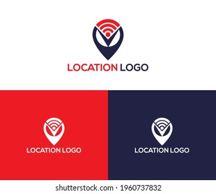 Letter V Location Logo Design Creative Modern Trendy Typograph