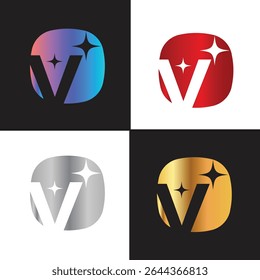 Letter V logo, V logo, AI logo set, modern and minimal design, tech-inspired, colorful icons and symbols, suitable for artificial intelligence, innovation, branding, startups, and digital identity.