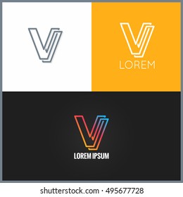 Letter V logo alphabet design icon background