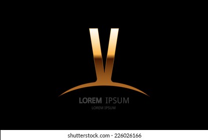 Letter V logo. Alphabet logotype vector design.