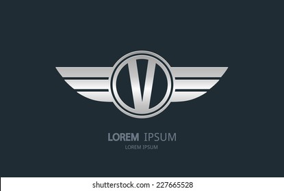 Letter V logo. Alphabet logotype vector design.