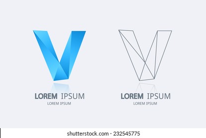 Letter V Logo. Alphabet Logotype Vector Design.