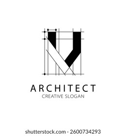 Letter V logo architecture for construction company. property template vector illustration for your brand.