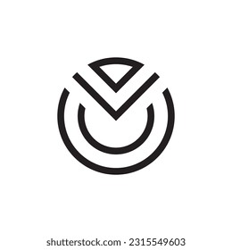 Letter v logo with circle