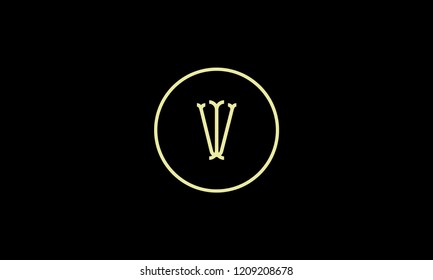 LETTER I AND V LOGO WITH CIRCLE FRAME FOR LOGO DESIGN OR ILLUSTRATION USE