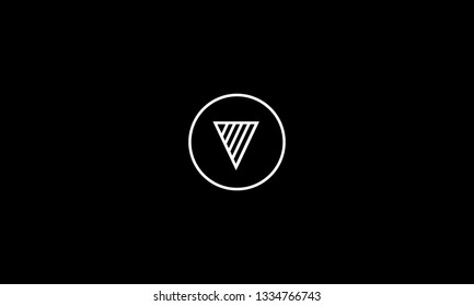 LETTER V LOGO WITH CIRCLE FRAME FOR LOGO DESIGN OR ILLUSTRATION USE