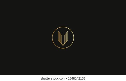 LETTER V LOGO WITH CIRCLE FRAME FOR LOGO DESIGN OR ILLUSTRATION USE