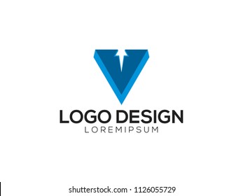 Letter V logo, Circle shape symbol