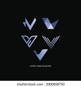 Letter V logo collection design vector