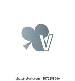 Letter V logo combined with shamrock icon design vector