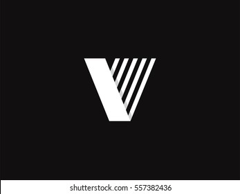 Letter V Logo concept. Creative Monochrome Monogram emblem design template.  Line Graphic Alphabet Symbol for Corporate Business Identity. Creative Vector element