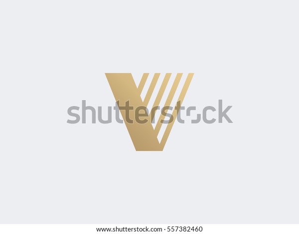 文字vのロゴコンセプト クリエイティブゴールドラインモノクロモノグラムエンブレムデザインテンプレート 企業のビジネスid用のグラフィックアルファベット記号 クリエイティブベクターエレメント のベクター画像素材 ロイヤリティフリー