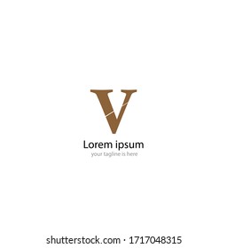 letter v logo concept with white background