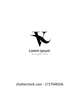 letter v logo concept with white background