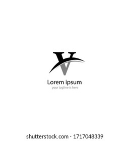 letter v logo concept with white background