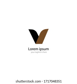 letter v logo concept with white background