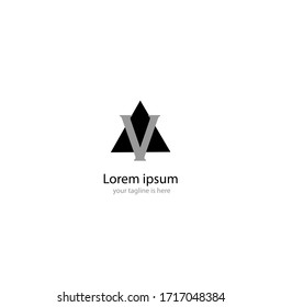 concepto de logotipo de letra v con fondo blanco