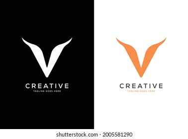 Logo de la carta V, diseño de logotipo de la carta creativa V