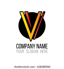 Letter V logo with dark Color shadow, real estate, apartment, condo, house, modern, digital, technology logotype